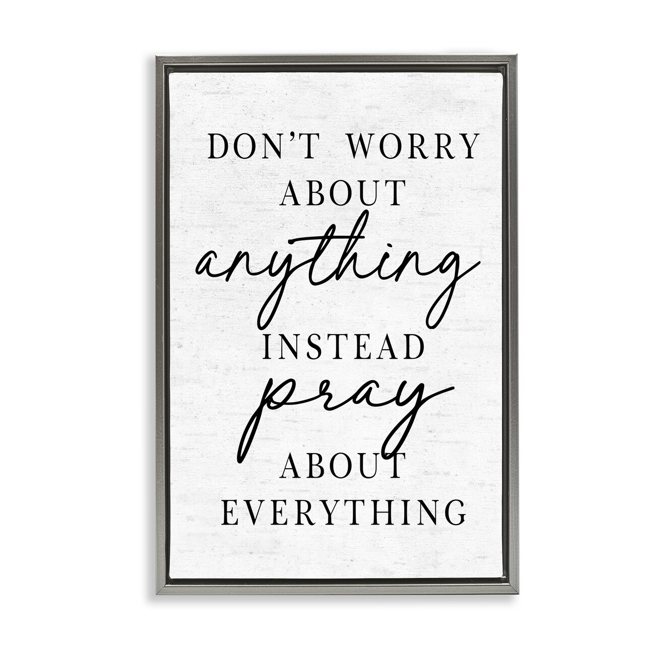 Stupell Industries Pray Instead Of Worry Floating Frame, design by Lettered and Lined